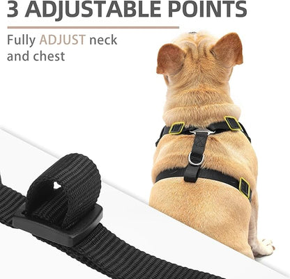 PUPTECK Small Dog Harness and Leash Set, No Pull Adjustable Puppy Cat Harness, Reflective Soft Mesh Pet Vest Small Sized, Black, S