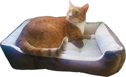 SciencePurchase Small 24" × 18" Luxury Pet Bed for Dogs or Cats - Super Soft, Machine Washable with Waterproof Non-Slip Underside, Low Wall for Easy Entering & Exiting, Folds for Travel & Storage