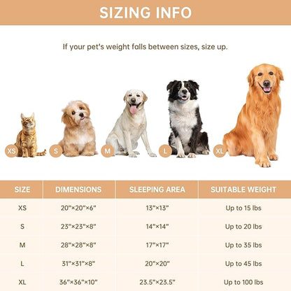 Warming Faux Rabbit Fur Pet Beds – Luxurious Donut Dog & Cat Bed, Anti-Anxiety Calming Cuddler Bed for Small Medim Dogs, Washable Round Puppy Kitten Beds, Non-Slip Bottom(31x31x8, White)