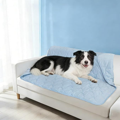 Cooling Blanket for Dogs - Q-MAX>0.4, Lightweight Pet Throw Blanket Furniture Protector, Breathable Fill and Soft Washable Cooling Mat for Summer, Light Blue, 40x60