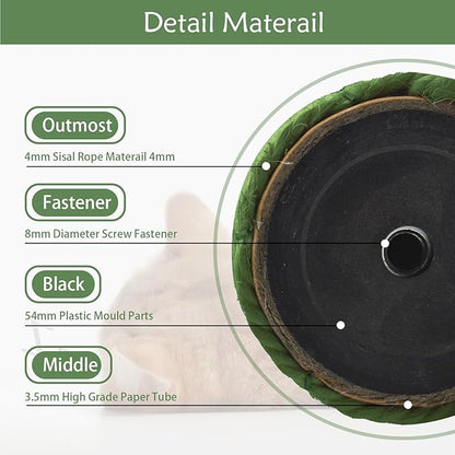 4 Pcs Cat Scratching Posts Replacement,15.7"x3.1''Natural Sisal Cat Tree Post Replace Parts for Indoor Cats Tower Repair Scratch Refill Poles with M8 Screws for Kitten Spare Furniture Accessories
