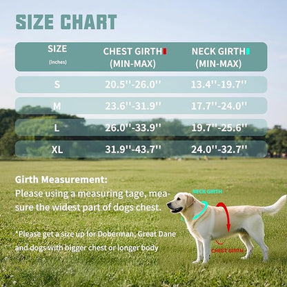 AUROTH Dog Harness and Leash Set, Soft Padded Service Dog Vest with 5.25FT Dog Leash, No Choke, Easy On Pet Vest, Adjustable Reflective No Pull Dog Harness for Large Dogs, Easy Walking and Training