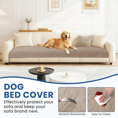 Waterproof Dog Bed Cover, Non-Slip Dog Blanket for Couch, Couch Covers for Dogs Washable, Pet Blanket for Furniture, Pet Bed Mat for Sofa, Car, Pet Supplies (40x50 Inch, Khaki)