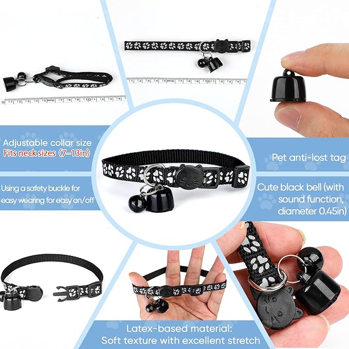 2026 Compact AirTag Cat Collar Set – Lightweight Design Reduces Pet Burden(0.1oz) | Adjustable Size (7–13in) for Cats, Anti-Lost Tracker Compatible with iPhone 'Find My' App,48mAh+ 1 Spare Batteries