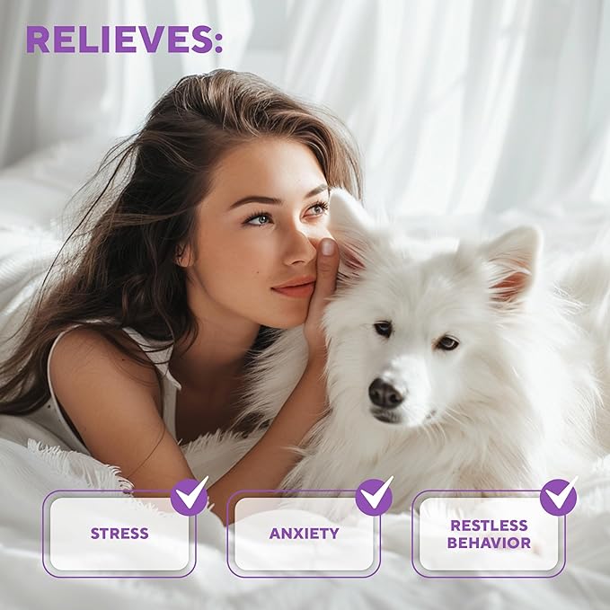 Calming Diffuser Kit for Dogs & Puppy - Pet Separation Anxiety Relief & Calm Pheromones Plug - Anti Stress Treatment Help with Fireworks, Aggression, Fighting & Other Problematic Behaviors