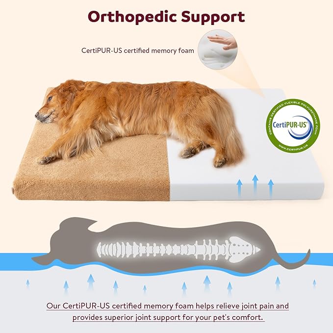 Cooling Orthopedic Dog Bed for Small Dogs & Puppies - Memory Foam for Joint Pain & Arthritis, Pet Bed w/Washable Removable Cover & Waterproof Liner, Dog Couch w/Raised Bolster & Non-Slip Base