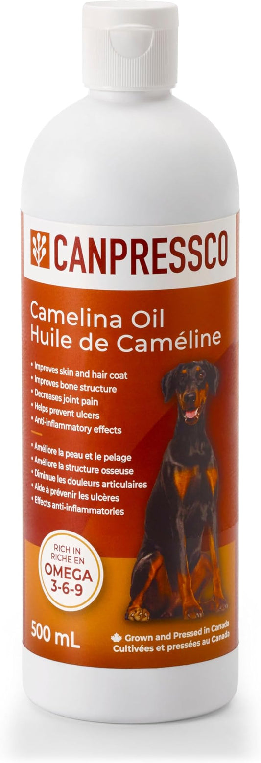 Camelina Oil 500 ml Bottle | Omega 3 Oil Supplement for Equine, Canine and Feline Joint, Coat and Skin Health
