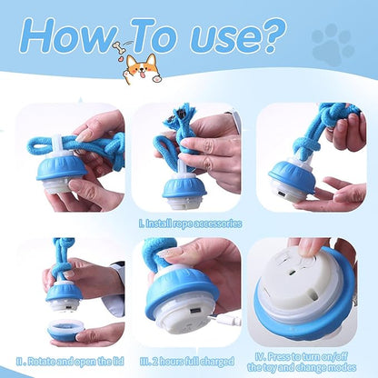 Moving Interactive Dog Toy - Automatic Rolling Wobble Ball for Indoor Play, Keeps Aggressive Chewers Busy, Interactive Fetch Toy for Small & Large Dogs, Puppies, and Adult Cats (Orange)
