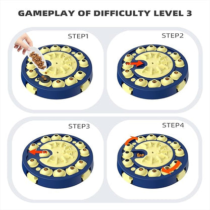 KADTC Dog Puzzle Toy, Large Size, 3 Levels of Step-by-Step Challenge 4 Ways to Play Beginner to Advanced Slow Feeder & Mental Stimulation for Smart Dogs Enrichment Toys