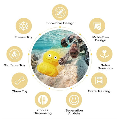 Wortade Interactive Dog Toys for Aggressive Chewers, Indestructible Dogs Toy to Keep Your Pup Busy, Treat Tumble Interactive Puzzle Ball Dog Toy for Small Medium Large Breed Dogs, Yellow