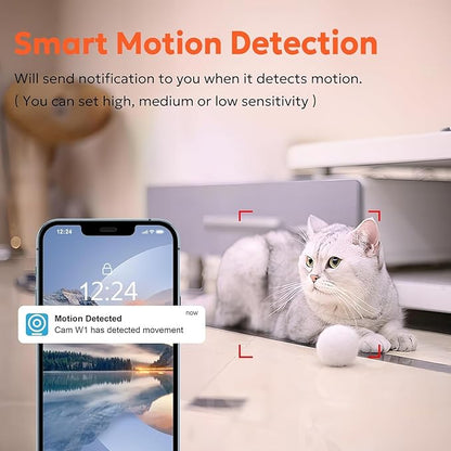 owltron Indoor Camera 2K, 360 Cameras for Home Security with Motion Detection, Baby Monitor with Phone App, 2.4G WiFi Pet Cam with Night Vision & 2-Way Audio