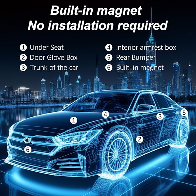 Mini GPS Tracker for Vehicles: Tracker Device for Vehicles Hidden No Subscription No Monthly Fee Car Tracker Device Magnetic Real-Time Tracking (GF10-09)