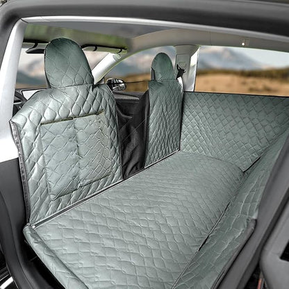 TESBEAUTY Dog Seat Cover for Tesla Model Y/Tesla Model 3/S Back Seat Cover for Pets Custom-Designed Each inch Protected, Even headrest Area is Covered, Waterproof Anti Scratch