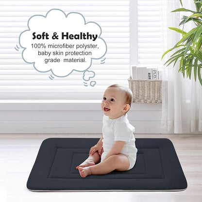 JoicyCo Dog Bed Soft Dog Crate Bed Pad Mat, 48 in Non Slip Bottom Washable Beds for Extra Large Dogs, Pet Bed Mattress Kennel Pad, Dark Gray