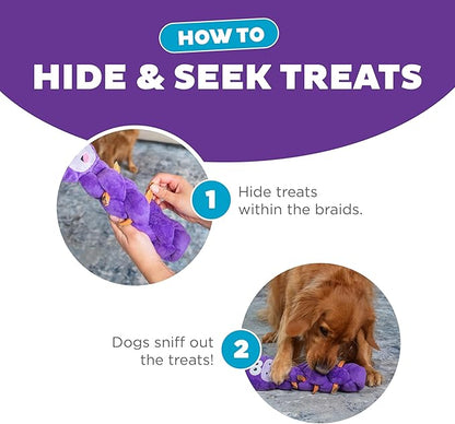 Outward Hound by Nina Ottosson Twistiez Interactive Plush Dog Treat Puzzle, Unicorn, Purple
