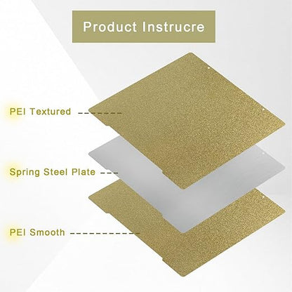 Double Sided Textured PEI Build Plate for MK3 MK4 Core One 254x241mm Spring Steel Sheet