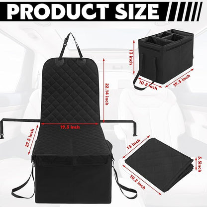 HOMBYS Back Seat Extender for Dogs,Dog Car Seat Cover with Storage Car Organizer,Dog Car Seat Extender with Storage for Front or Back Seat,Waterproof Scratch Proof Cover for Cars Trucks and SUVs,Small