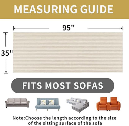 HAOMAIJIA Waterproof Couch Cover for Dogs Washable,Faux Fur Pet Couch Covers for Sofa,Soft Dog Bed Cover Non-Slip Couch Covers for 3 Cushion Couch Sofa Pet Friendly (Off White, 35" x 95" 1 Pack)