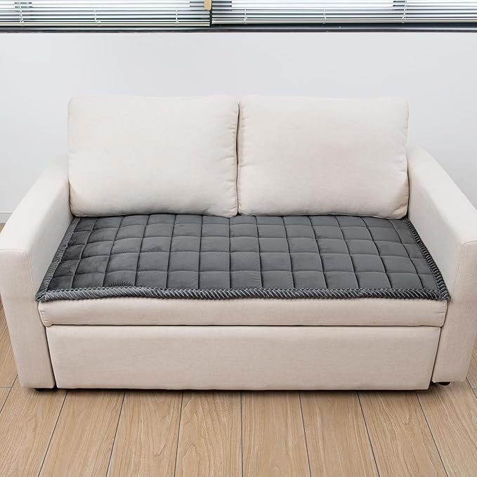 Couch Cover for Dogs Washable Pet Bed Fuzzy Pet Couch Covers Nonslip Couch Slipcover for Dogs, Kids, Pets Friendly Sofa Cover Loveseat Covers (Dark Gray, 21''x51''/Rectangular)