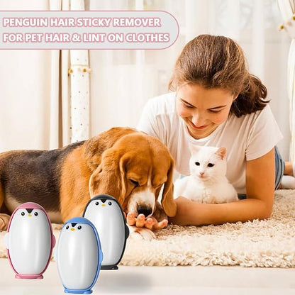 Penguin Shape Portable pet Hair Roller, Reusable Lint Rollers for Pet Hair,Washable Reusable Hair Remover for Cleaning Various dust and Debris(3pcs)