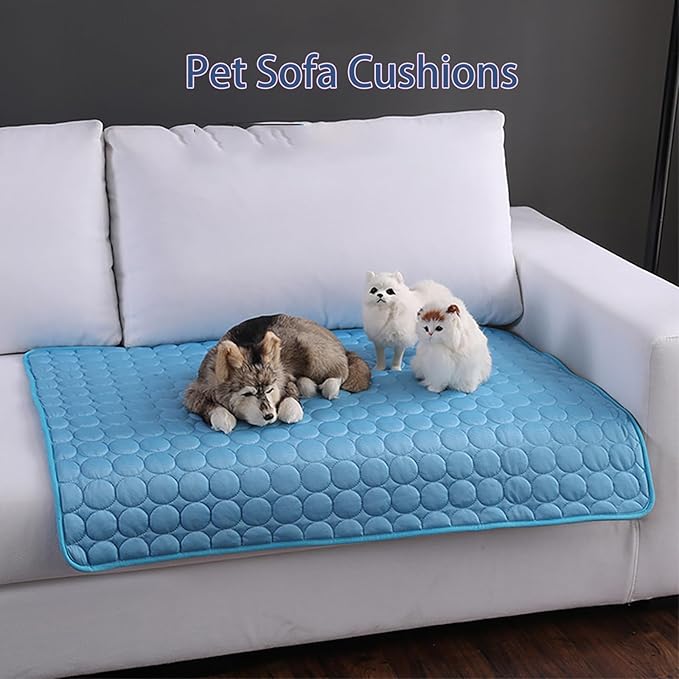 Dog Cooling Mat, Washable Portable Pet Cooling Pad for Dogs Cats, Indoor Outdoor Sleeping Mat - Keep Cool for Pets (Grey, XL 27.5x21.6 Inches