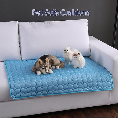 Dog Cooling Mat, Washable Portable Pet Cooling Pad for Dogs Cats, Indoor Outdoor Sleeping Mat - Keep Cool for Pets (Grey, XL 27.5x21.6 Inches