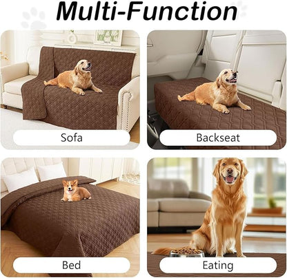 hyha Waterproof Dog Bed Blanket, Soft Pet Blankets, Waterproof Couch Cover for Dogs, Reversible Sofa Covers Washable for Furniture (40x80 Inch, Brown/Brown)