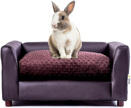 Keet Fluffy Deluxe Pet Bed Sofa Chocolate Small