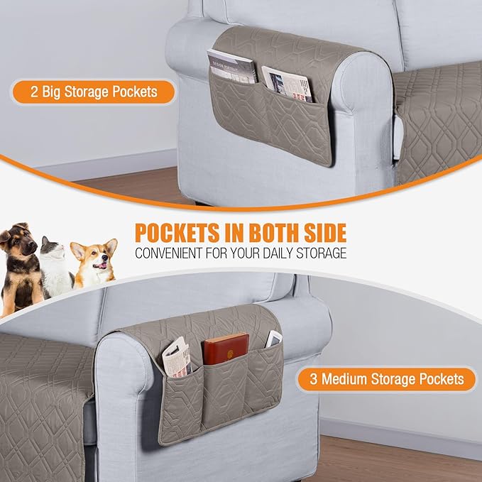VANSOFY Couch Cover, Waterproof Sofa Covers Washable Slipcover Furniture Protector Couch Seat Covers Non-Slip Couch Cover for Dogs, Pets(Loveseat, Khaki)