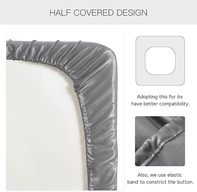 Yates Home PU Leather Couch Sofa Cushion Slipcover Water-Proof Elastic Chair RV Seat Covers Loveseat Sofa Furniture Protector Slip Cover for Seater Replacement Living Room（2 Pieces, Light Gray）