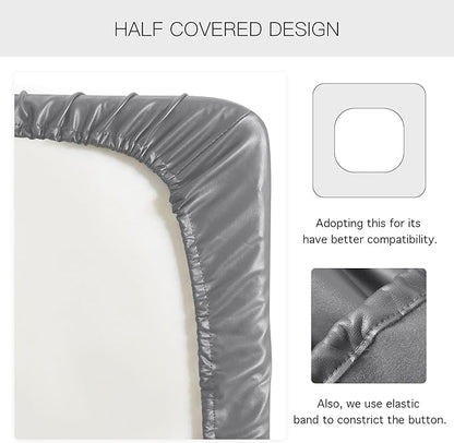 Yates Home PU Leather Couch Sofa Cushion Slipcover Water-Proof Elastic Chair RV Seat Covers Loveseat Sofa Furniture Protector Slip Cover for Seater Replacement Living Room（2 Pieces, Light Gray）