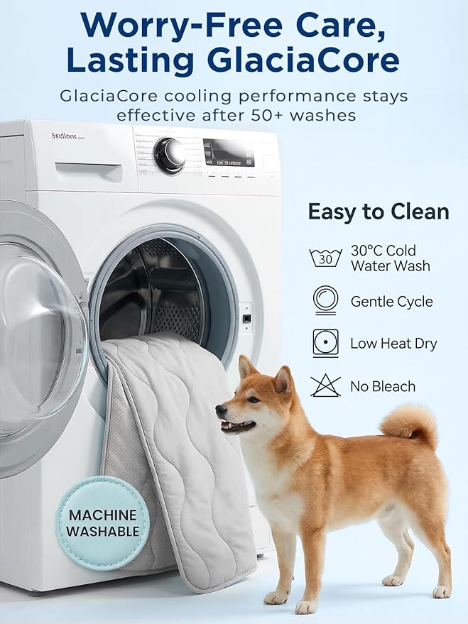 furrybaby Dog Cooling Mat for Medium Dogs, 35"x24" Self Cooling Pet Cooling Mat for Dogs & Cats, QMAX>0.5, Thickened Cool Fiber, Cooling pad for Dog Bed, Durable Portable Indoor/Outdoor Summer,Grey