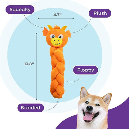 Outward Hound by Nina Ottosson Twistiez Interactive Plush Dog Treat Puzzle, Dragon, Orange