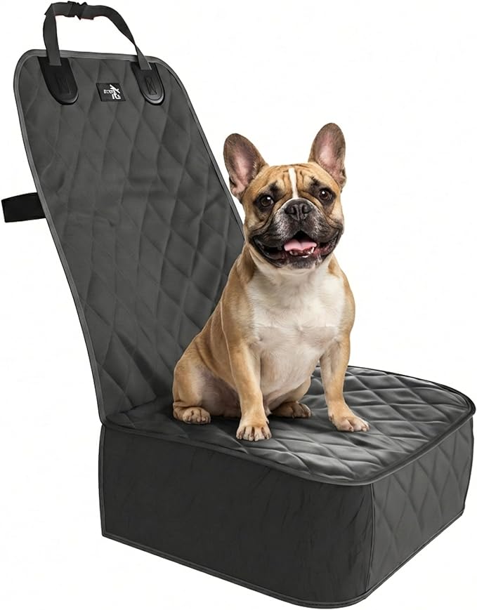 Active Pets Dog Car Seat Cover, Waterproof Front Seat Protector for SUV Truck Sedan, Pet Safety Travel Comfort System with Universal Fit, Black