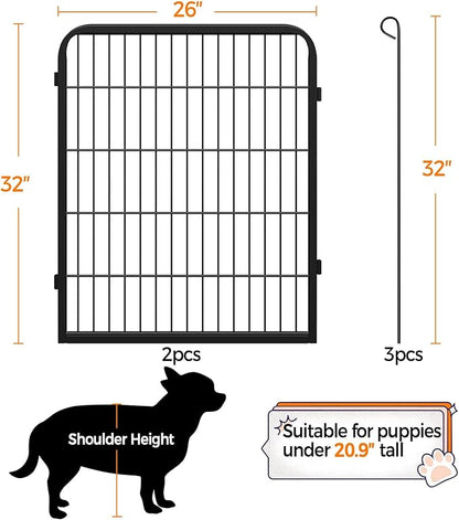 Topeakmart Dog Playpen Outdoor Puppy Exercise Pen Indoor Portable Pet Fence for Yard/RV Camping, 32 Inch 4 Panels