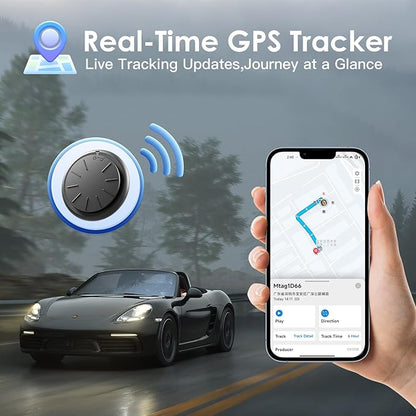 1PCS Black Tracker Device for Vehicles,GPS Car Tracker,No Monthly Fee Anti-Lost Car Locator Works with Find My(iOS Only),Mini Hidden Car Tracker with White Magnetic Case