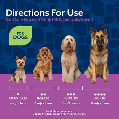 NaturVet Hemp Advanced Joint Health Dog Supplement Soft Chews –Helps Support Joint Health in Dogs – Includes Hemp Seed, Collagen, Glucosamine, MSM, Chondroitin, Omegas – 120 Ct.