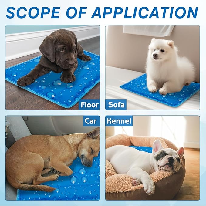 Dog Cooling Mat Water Injection Pet Cool Pads Dogs & Cats Pet Cooling Blanket for Outdoor Car Seats Beds