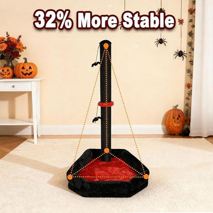 Gothic Cat Scratching Post, 40 Pcs Cat Toys, 34" Tall Scratching Posts for Indoor Cats Adults and Kittens, Cat Scratch Post with Spider Toys