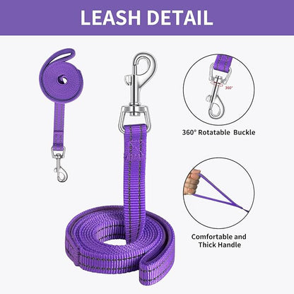 AMTOR Small Dog Harness with Leash Set, No Escape Easy Walk Puppy Harnesses for Training Walking, Step-in Reflective Soft Dogs Vest for XS S Medium Extra-Small Large Sized Dog(Purple,XL)