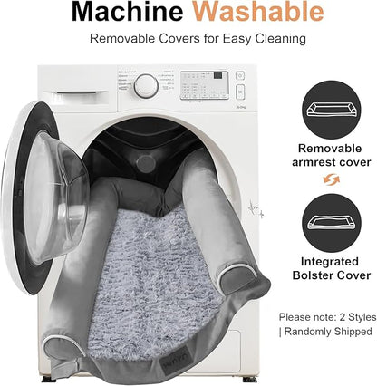 Medium Large Dog Bed Orthopedic Washable: Beds Bolster Medium Large Sized Dog Bed Egg Crate Foam Couch Sofa Waterproof with Removable Cover