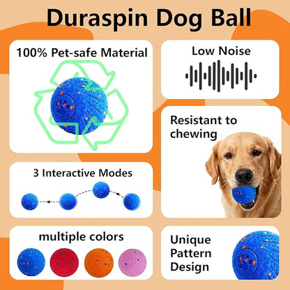 Interactive Dog Toys: Smart Dog Ball – Auto-Bounce, Vibrating & Jumping Action! Durable Duraspin Design for Aggressive Chewers. Rechargeable & Long-Lasting, Keeps Dogs Busy and Entertained Red.