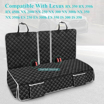 Dog Car Seat Cover Compatible with Lexus NX RX ES is 250 350 350h 450h 500h 300h 200t Back Seat Accessories, Waterproof Pet Bench Backseat Covers with Non-Slip Backing - 2026 New