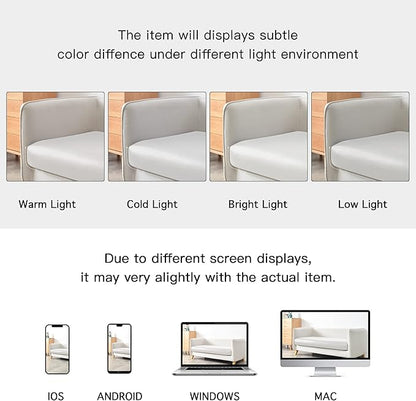 Yates Home PU Leather Couch Sofa Cushion Slipcover Water-Proof Elastic Chair RV Seat Covers Loveseat Sofa Furniture Protector Slip Cover for Settee Seater Replacement in Living Room（Sofa, Ivory）