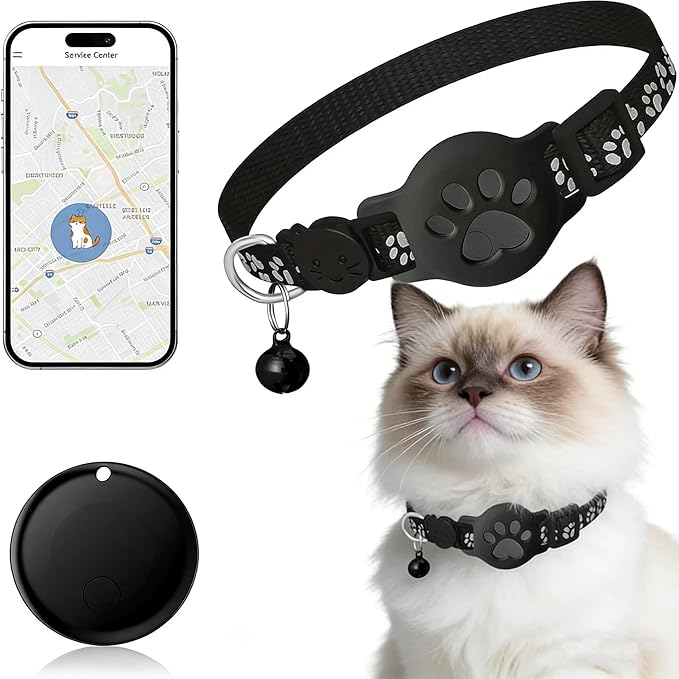 Pet Tracker,GPS Collar for Cats (Android Only) Smart tag,Waterproof Compatible with Google Find My,No Monthly Fee,Smart Collar for Pet