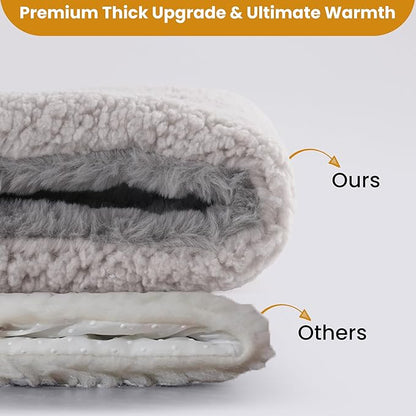 Self Warming Cat Bed, 30x22 Inch Reversible Two-Sided Use Self Heating Mat for Cats and Dogs, Washable Pets Crate Pad for Indoor & Outdoor Use, Non-Slip & Cozy Flannel Base