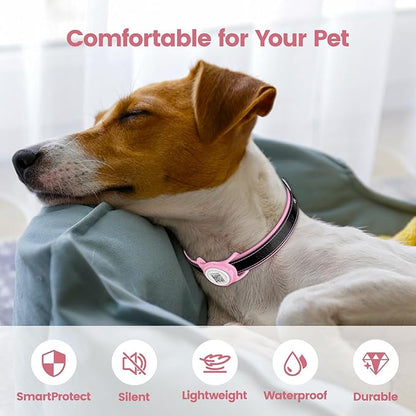 Smart Dog Tracker for Collar, for iOS & Android, Pet Location Tracker with Holder, No Monthly Fee, Real-Time Location Updates, IPX6 Waterproof, 365 Days Battery Life, GPS Dog Tracker, Pink