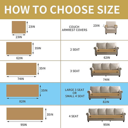 HAOMAIJIA Waterproof Couch Cover for Dogs Washable,Faux Fur Pet Couch Covers for Sofa,Soft Dog Bed Cover Non-Slip Couch Covers for 3 Cushion Couch Sofa Pet Friendly (Khaki, 35" x 82")