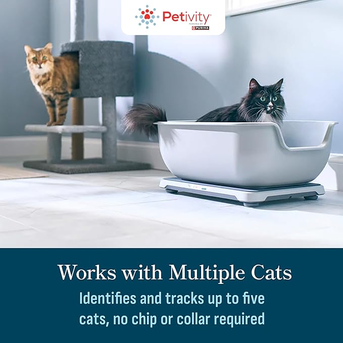 Purina Petivity Smart Litter Box Monitor Cat Weight Scale & Health Tracker - Monitor Litter Habits, Track Weight Accurately, AI Alerts & Monthly Reports, Phone App, Works for Multiple Cats