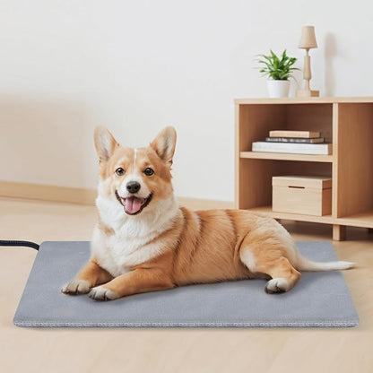 Smart Cat Heating Pad with Pressure Activated – Temperature Adjustable Heated Dog Bed with Timer - 23.6x17 inches - 30W - Pressure Activated Work for Pets Over 20 lbs (Large)
